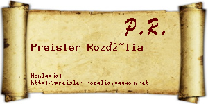 Preisler Rozália névjegykártya